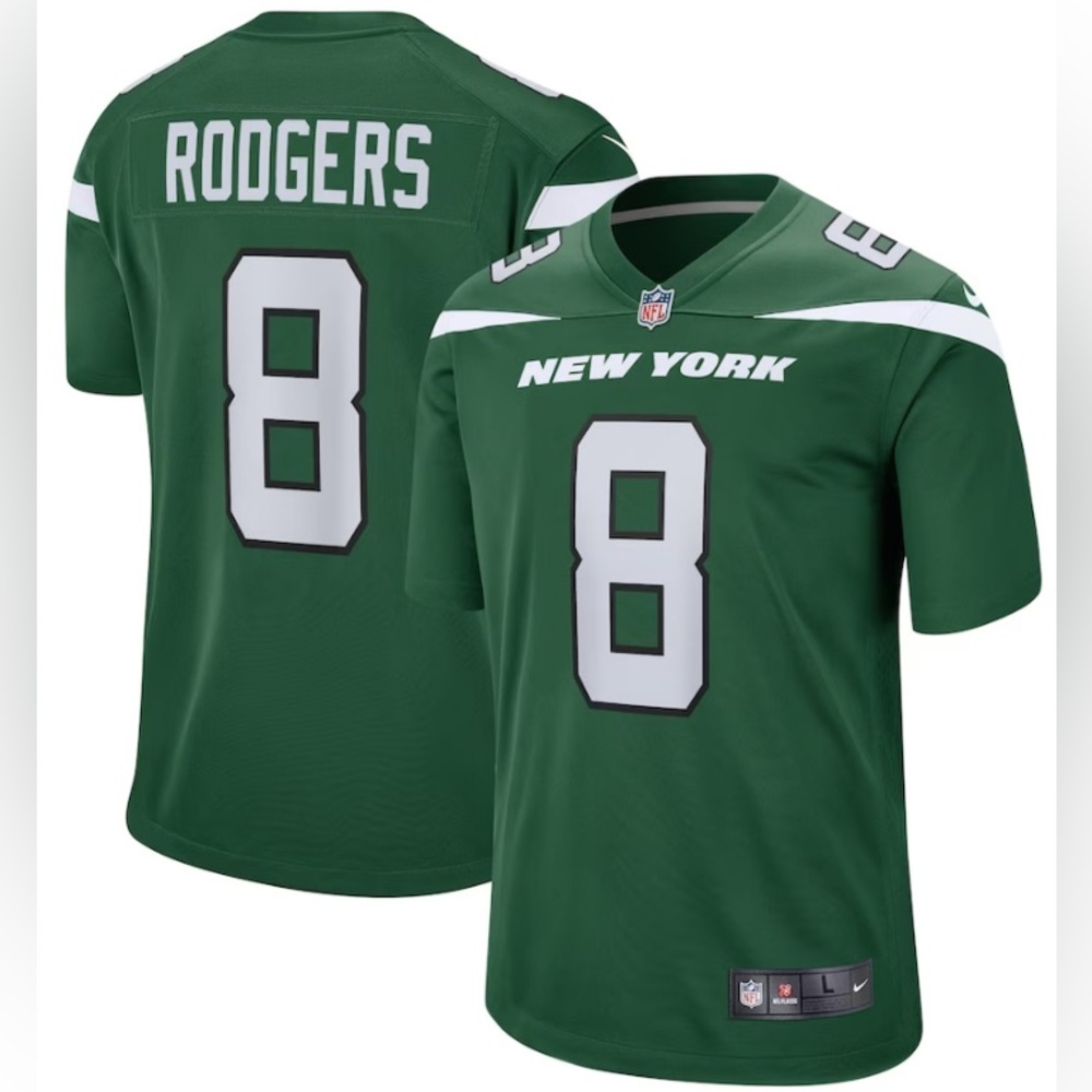 Green #8 Rodgers Nike New York Football Jersey